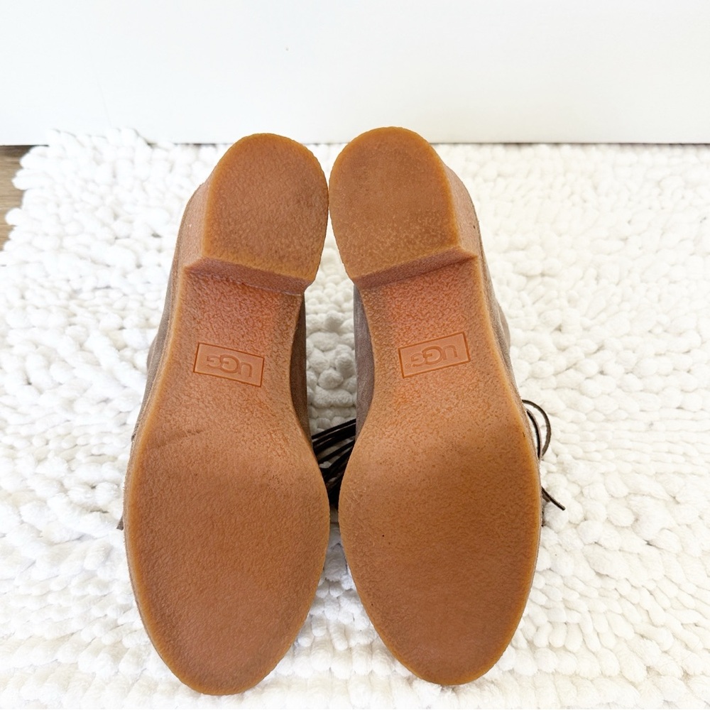 UGG Corin suede tassel booties size 7 grey brown rubber soles - Picture 6 of 7